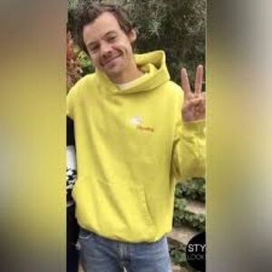 Harry Styles Pleasing Yellow Fish Logo Hooded Sweatshirt